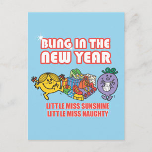 Mr. Men Little Miss Bling in the New Year Postcard