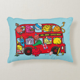 Mr. Men & Little Miss Bus Decorative Pillow