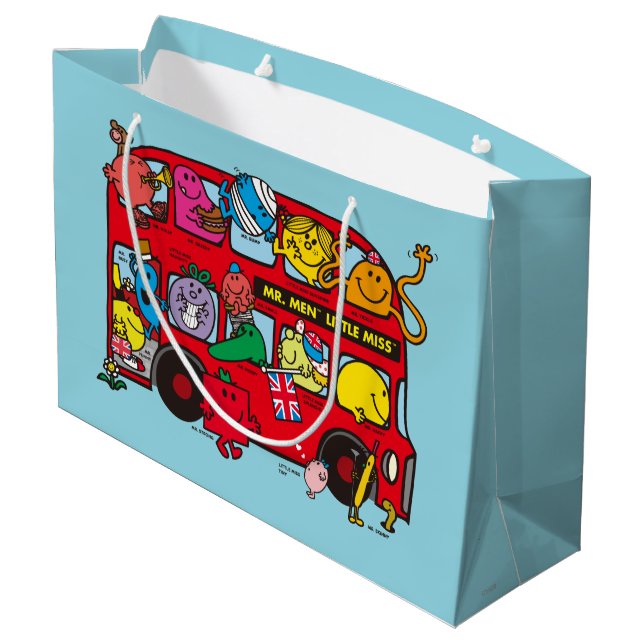 Mr. Men & Little Miss Bus Large Gift Bag (Back Angled)