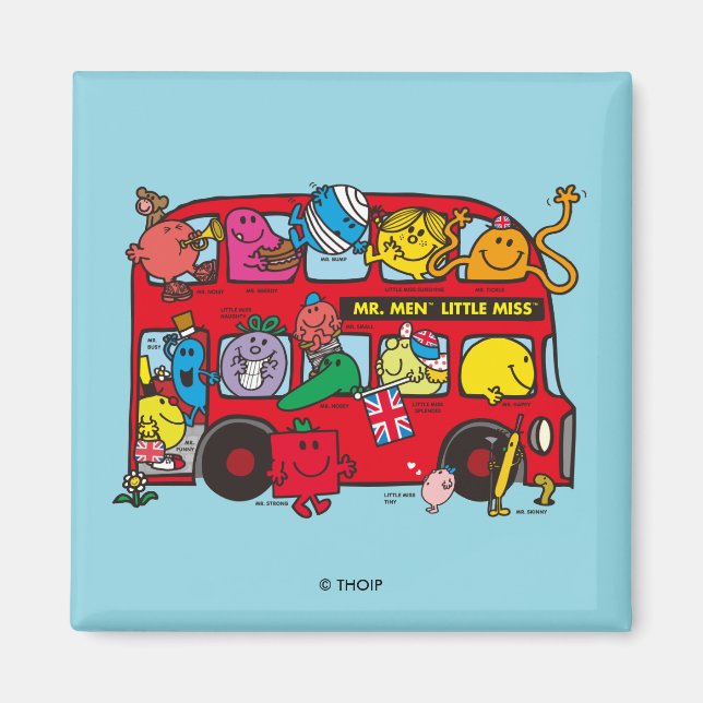 Mr. Men & Little Miss Bus Magnet (Front)