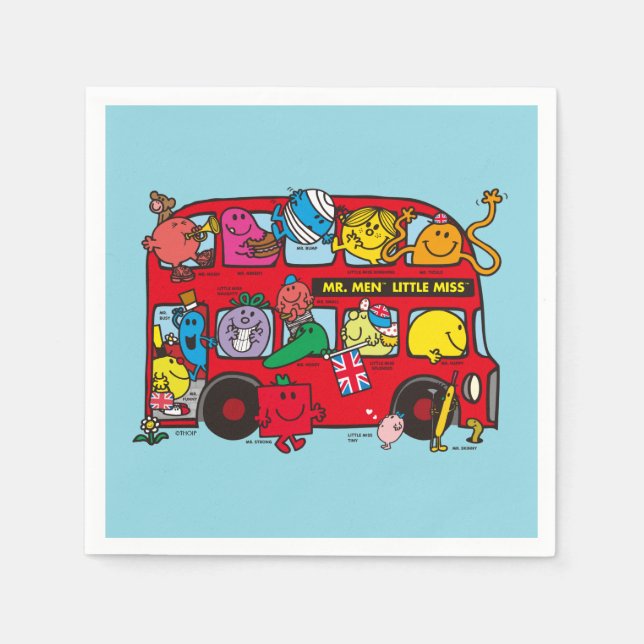 Mr. Men & Little Miss Bus Napkins (Front)