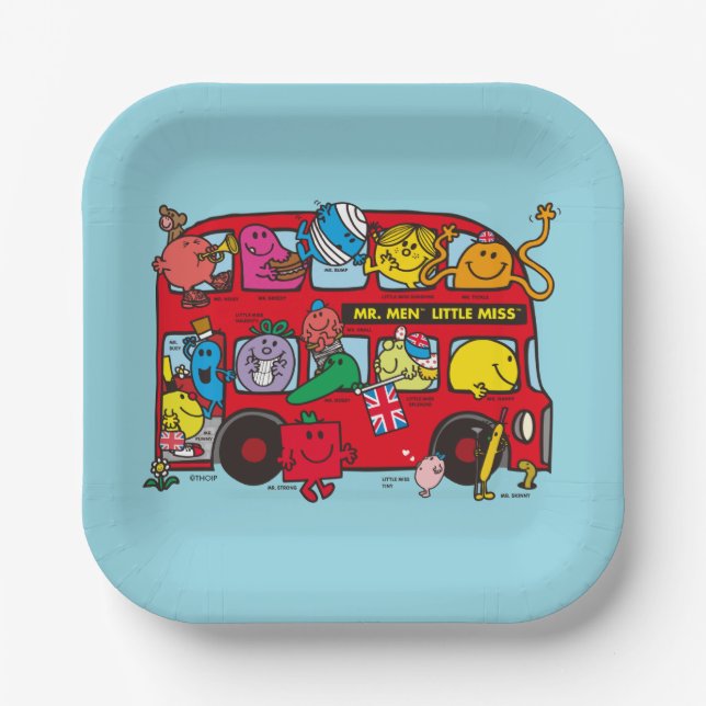 Mr. Men & Little Miss Bus Paper Plates (Front)
