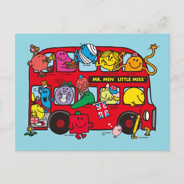 Mr Men & Little Miss Bus Postcard (Front)
