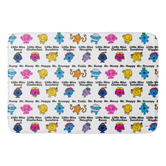 Mr Men Little Miss Character Names Bath Mat Zazzle Com