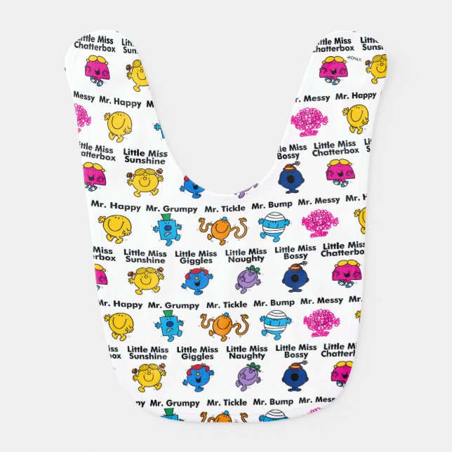 Mr Men & Little Miss | Character Names Bib (Front)