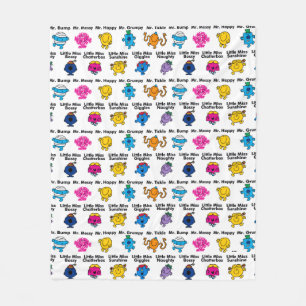 Mr Men & Little Miss   Character Names Fleece Blanket