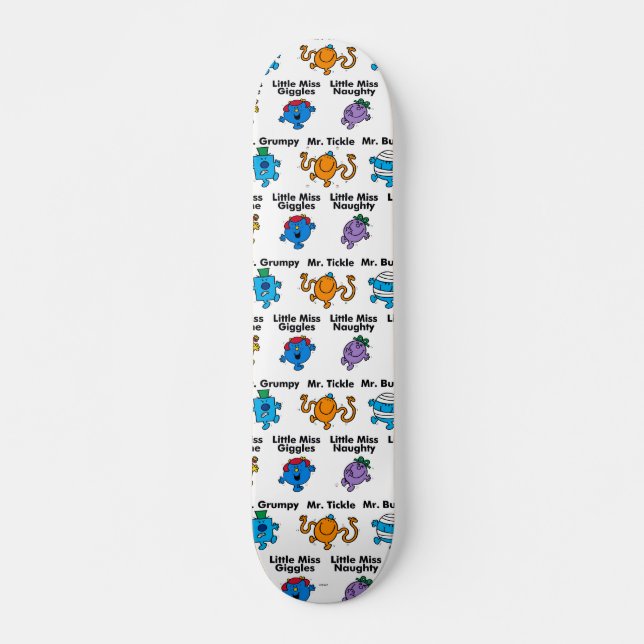 Mr Men & Little Miss | Character Names Skateboard Deck (Front)