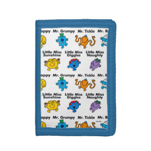 Mr Men & Little Miss Character Names Trifold Wallet