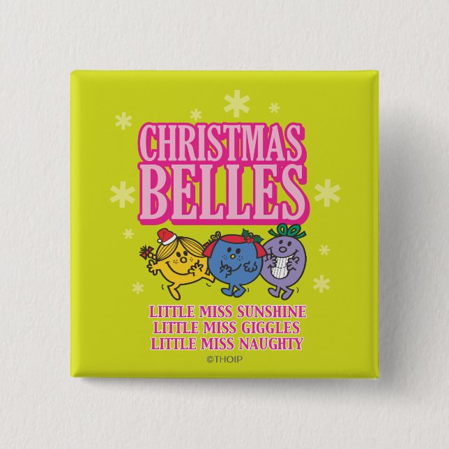Mr. Men Little Miss Christmas Belles Button (Front)