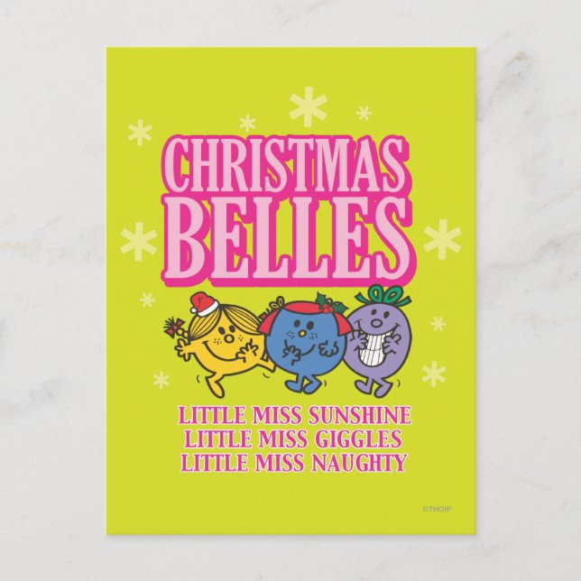 Mr. Men Little Miss Christmas Belles Holiday Postcard (Front)