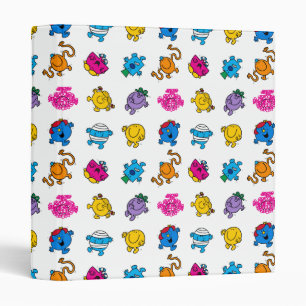 Mr Men & Little Miss Dancing Neon Pattern 3 Ring Binder