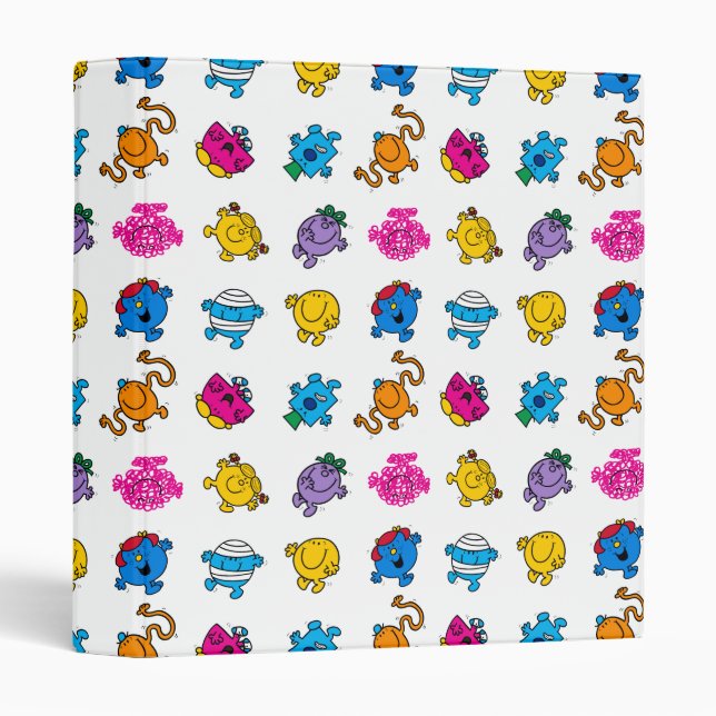 Mr Men & Little Miss | Dancing Neon Pattern 3 Ring Binder (Front/Spine)