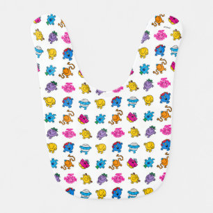 Mr Men & Little Miss Dancing Neon Pattern Baby Bib