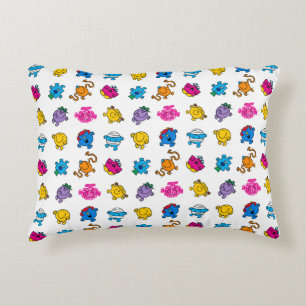 Mr Men & Little Miss Dancing Neon Pattern Decorative Pillow
