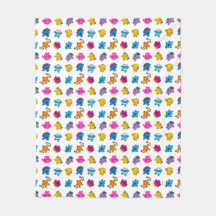 Mr Men & Little Miss Dancing Neon Pattern Fleece Blanket