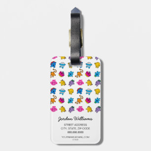 Mr Men & Little Miss Dancing Neon Pattern Luggage Tag