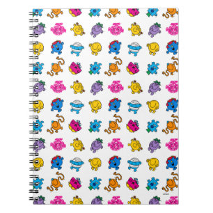 Mr Men & Little Miss Dancing Neon Pattern Notebook