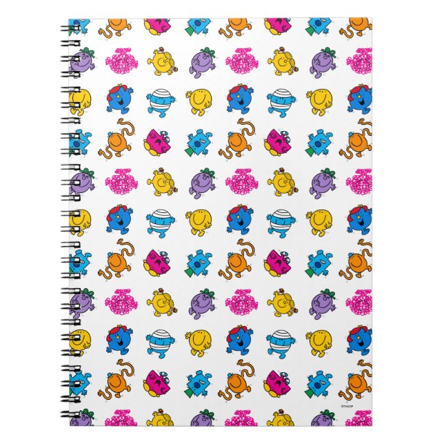 Mr Men & Little Miss | Dancing Neon Pattern Notebook (Front)