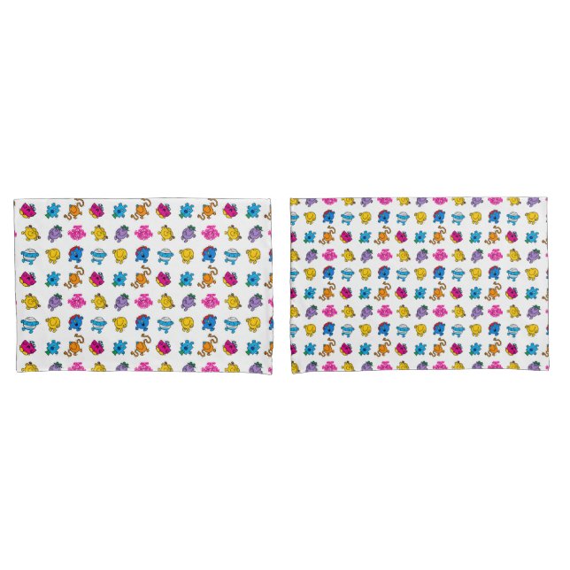 Mr Men & Little Miss | Dancing Neon Pattern Pillowcase (Front-Set)