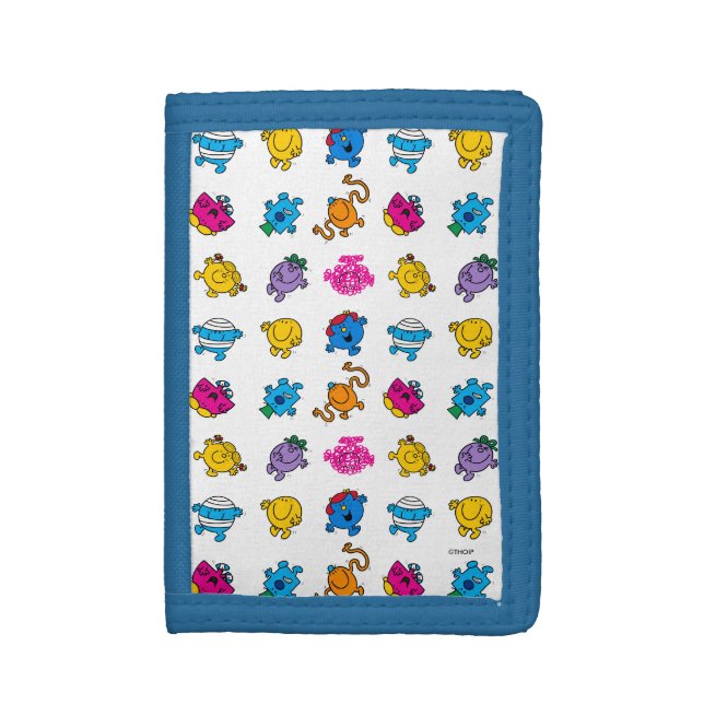 Mr Men & Little Miss | Dancing Neon Pattern Tri-fold Wallet (Front Vertical)