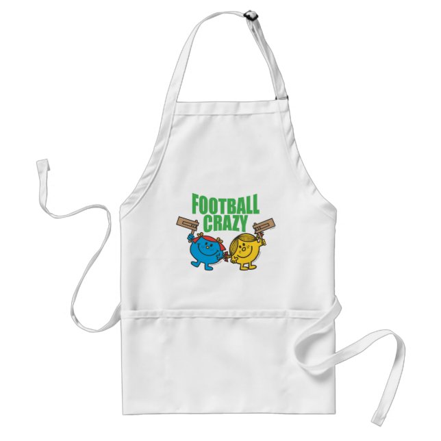 Mr. Men Little Miss Football Crazy Adult Apron (Front)