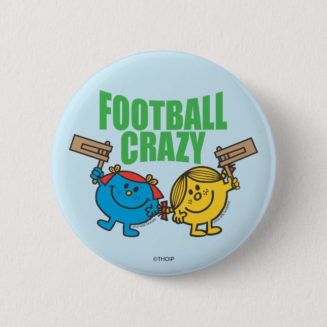 Mr. Men Little Miss Football Crazy Button (Front)