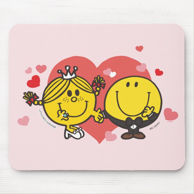Mr. Men Little Miss Happy Sunshine Wedding Mouse Pad (Front)