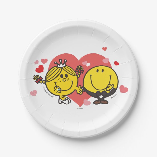 Mr. Men Little Miss Happy Sunshine Wedding Paper Plates (Front)