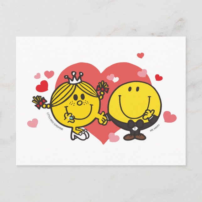 Mr. Men Little Miss Happy Sunshine Wedding Postcard (Front)