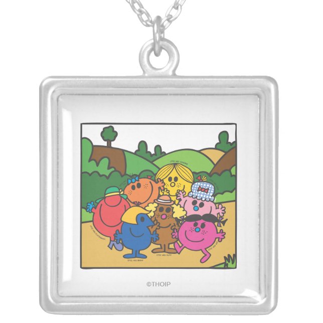 Mr. Men & Little Miss Mother's Day Silver Plated Necklace (Front)