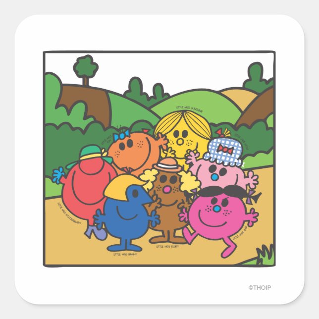 Mr. Men & Little Miss Mother's Day Square Sticker (Front)