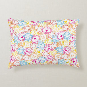 Mr Men & Little Miss Neon Colors Pattern Accent Pillow