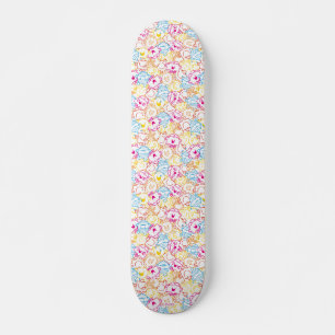Mr Men & Little Miss Neon Colors Pattern Skateboard