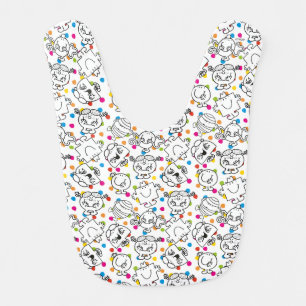 Mr Men & Little Miss Rainbow Polka Dots Pattern Baby Bib