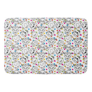 Mr Men & Little Miss Rainbow Polka Dots Pattern Bathroom Mat