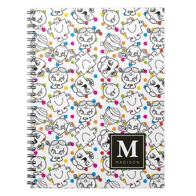Mr Men & Little Miss | Rainbow Polka Dots Pattern Notebook (Front)