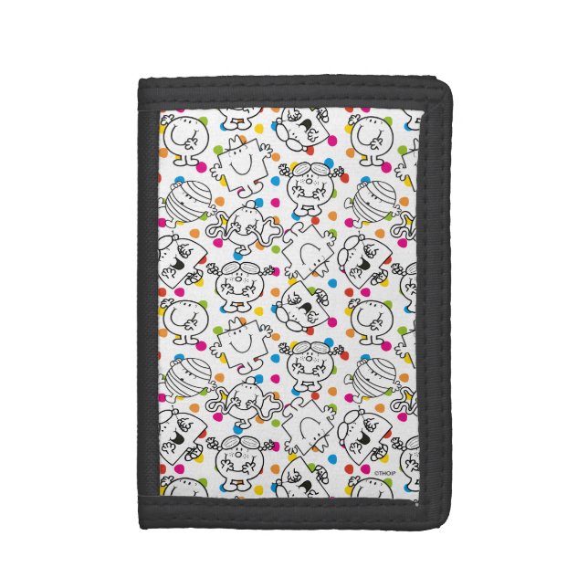 Mr Men & Little Miss | Rainbow Polka Dots Pattern Tri-fold Wallet (Front Vertical)