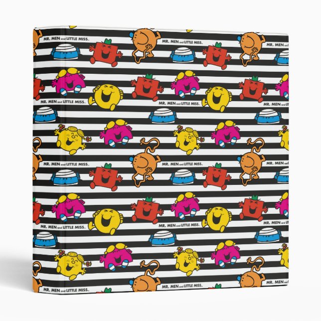 Mr Men & Little Miss | Stripes Pattern 3 Ring Binder (Front/Spine)