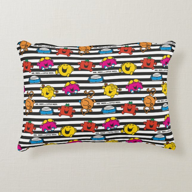 Mr Men & Little Miss | Stripes Pattern Accent Pillow (Front)