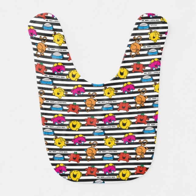 Mr Men & Little Miss | Stripes Pattern Bib (Front)