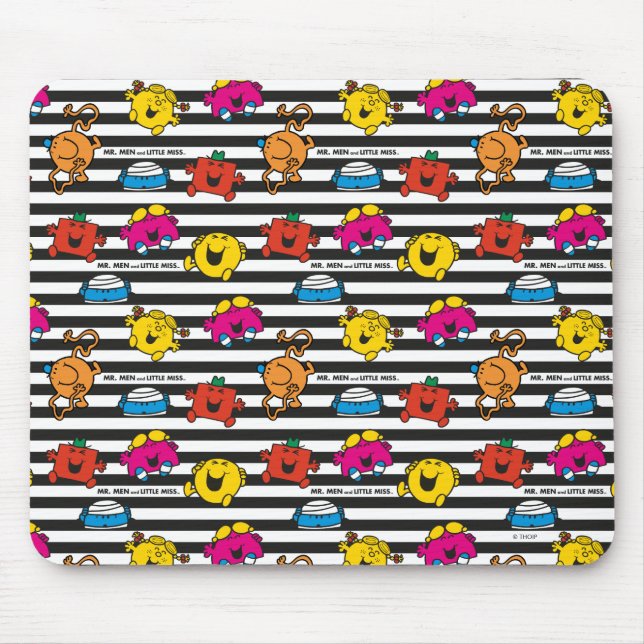 Mr Men & Little Miss | Stripes Pattern Mouse Pad (Front)