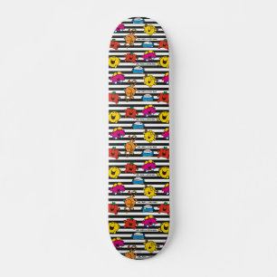 Mr Men & Little Miss Stripes Pattern Skateboard Deck