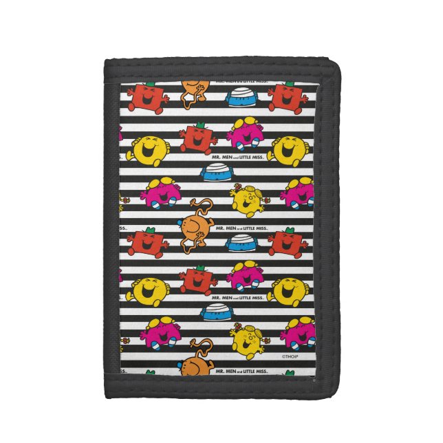 Mr Men & Little Miss | Stripes Pattern Tri-fold Wallet (Front Vertical)