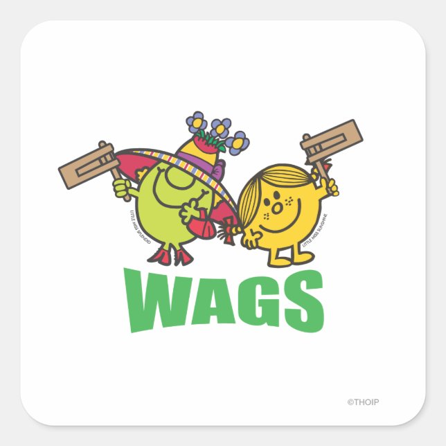 Mr. Men Little Miss Wags Square Sticker (Front)