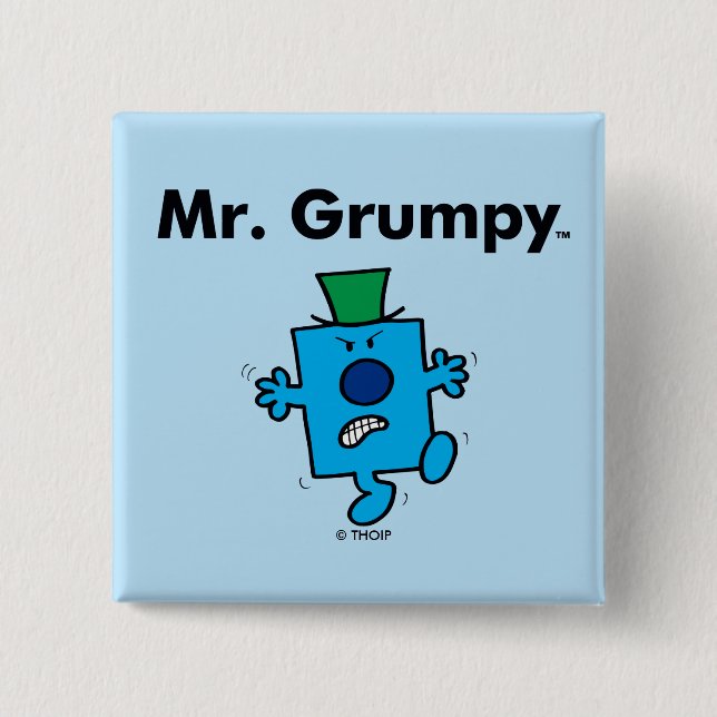 Mr. Men | Mr. Grumpy is a Grump Pinback Button (Front)
