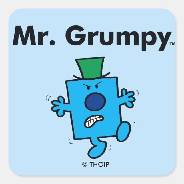 Mr. Men | Mr. Grumpy is a Grump Square Sticker (Front)
