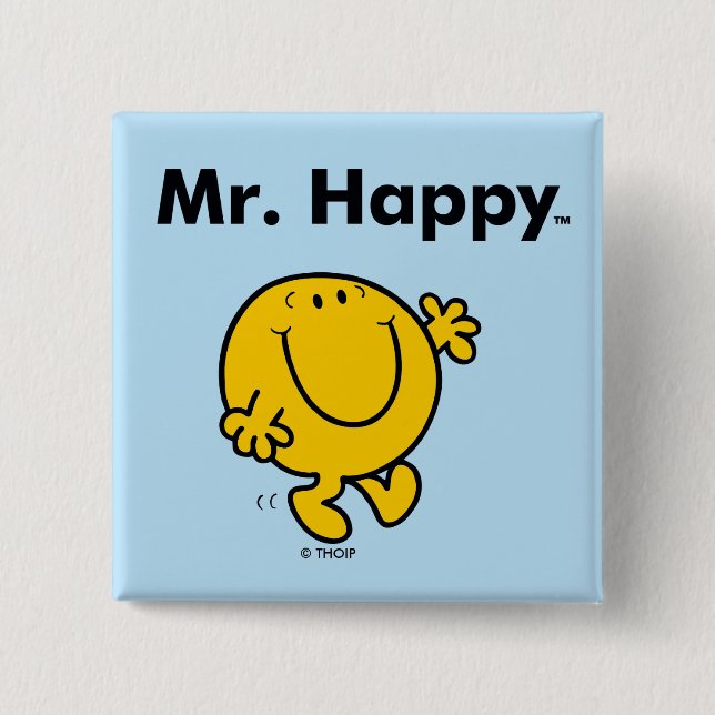 Mr. Men | Mr. Happy Is Always Happy Button (Front)