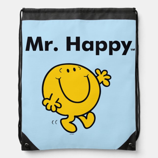 Mr. Men | Mr. Happy Is Always Happy Drawstring Bag (Front)