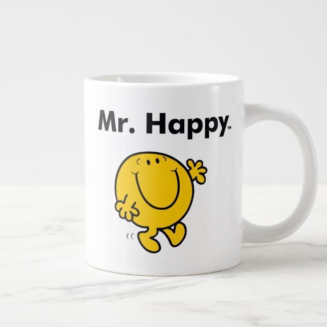 Mr. Men | Mr. Happy Is Always Happy Giant Coffee Mug (Right)
