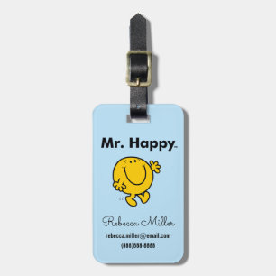 Mr. Men   Mr. Happy Is Always Happy Luggage Tag